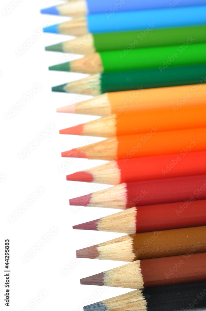 Fototapeta premium Colorful pencils isolated on white background
