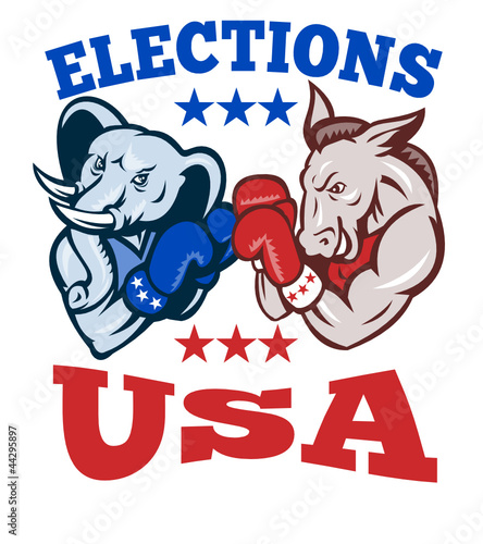Democrat Donkey Republican Elephant Mascot USA