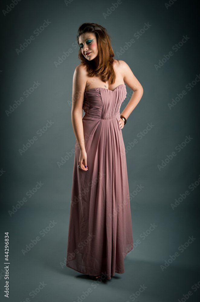 Portrait of beautiful girl with pink dress. Portrait of beautiful girl with pink dress.