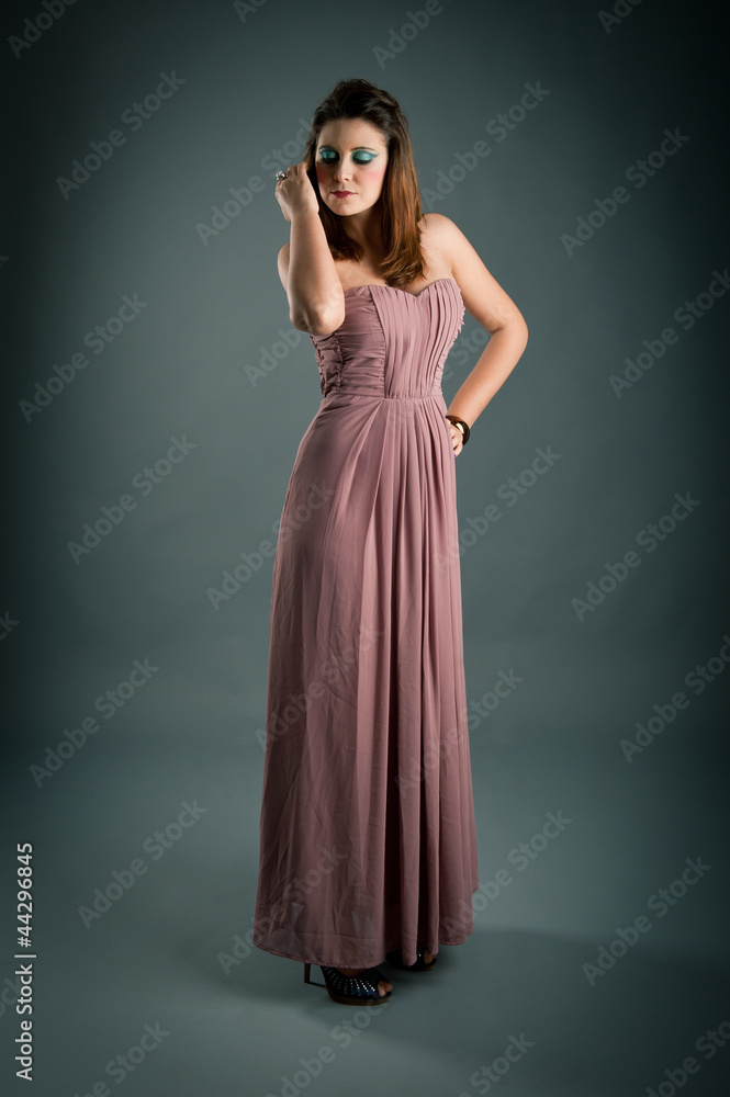 Portrait of beautiful girl with pink dress. Portrait of beautiful girl with pink dress.