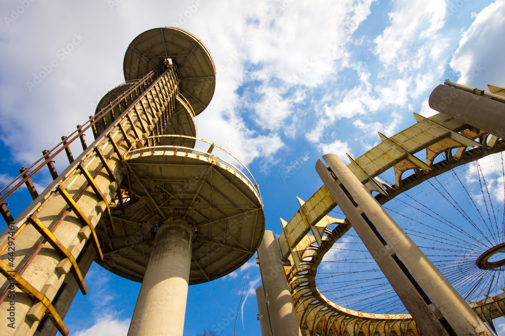 Fototapeta premium Historic 1964 Worlds Fair observation towers in New York City