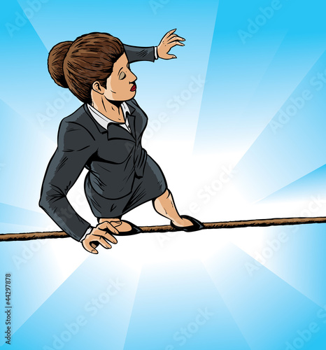 High wire business girl