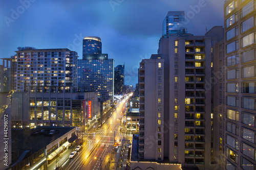 Vancouver BC Downtown at Evening Blue Hour