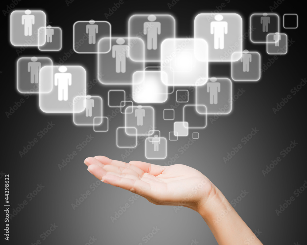 Hand of women pushing button on touch screen Hand of women pushing button on touch screen