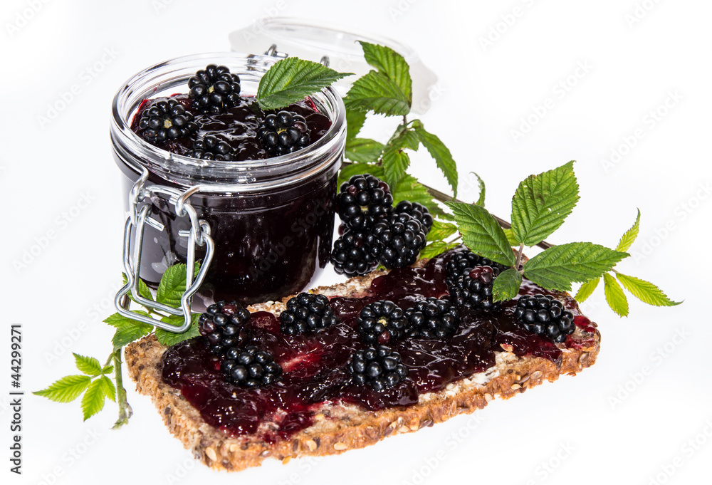Bread and Glass with Blackberry Jam Bread and Glass with Blackberry Jam