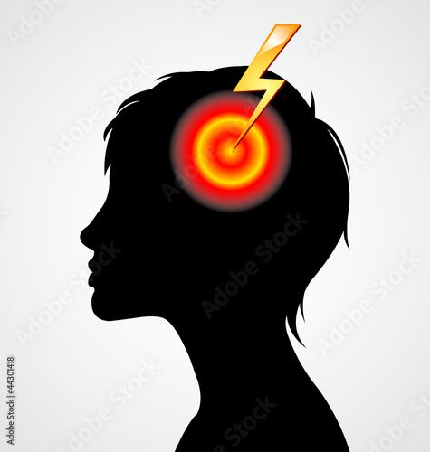 Terrible headache silhouette