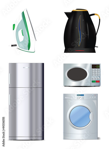Set of home appliances icons