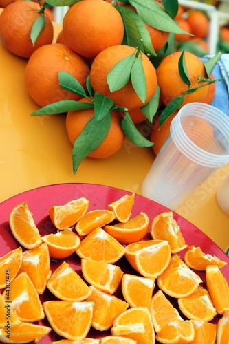 Clementines on sale, market at La Nucia, Alicante province,Spain photo