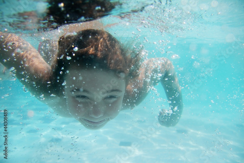 young child girl underwater