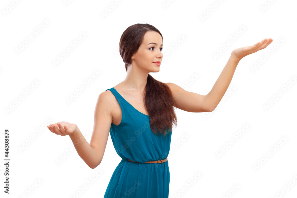 Fototapeta premium Woman in blue dress