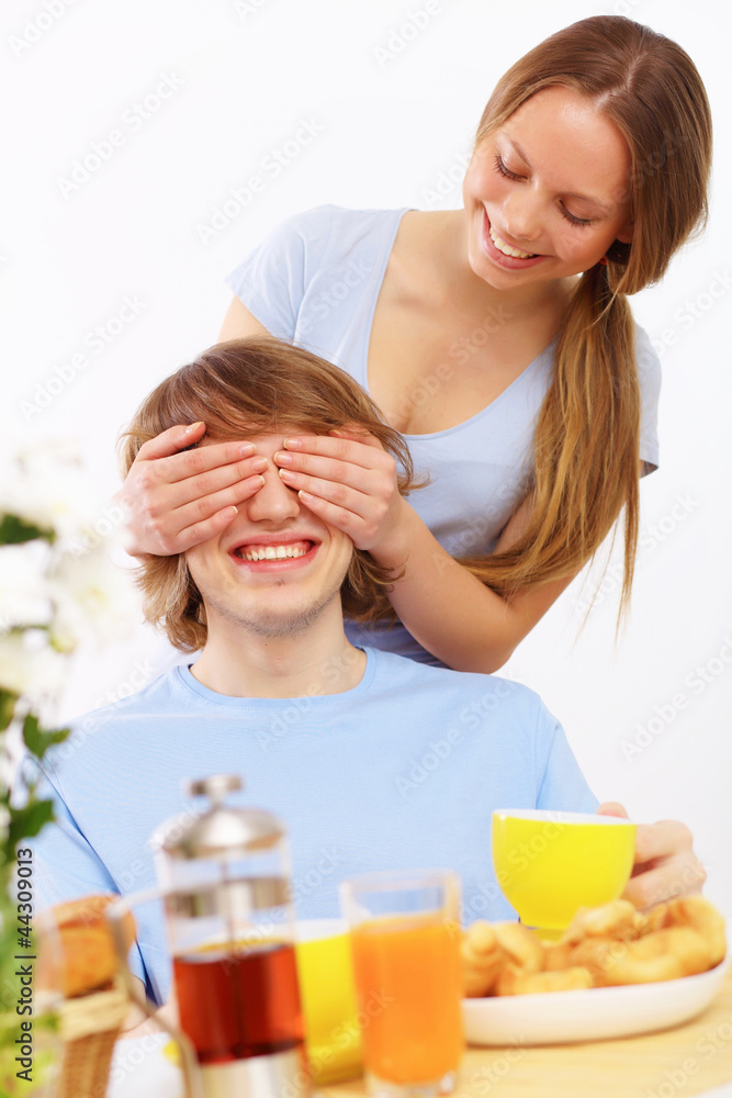 Young couple at home together Young couple at home together