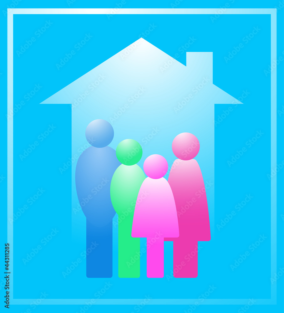 icon with family in house
