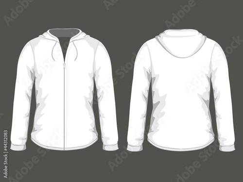Vector illustration of white hoodie templates
