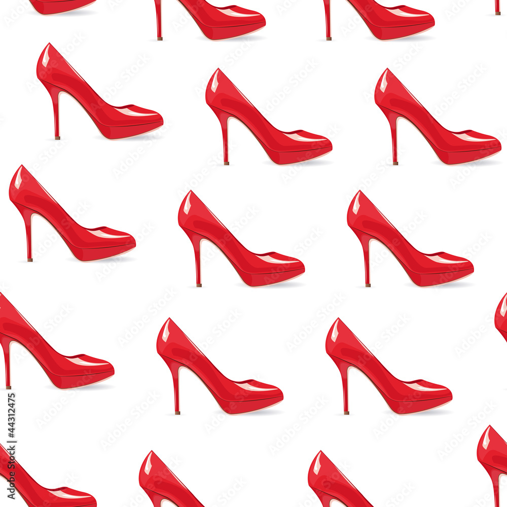 Red high-heeled shoe seamless background Red high-heeled shoe seamless background