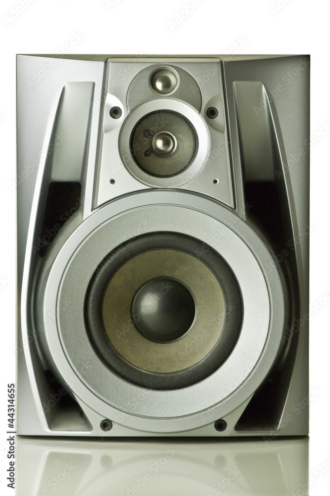 front view of a speaker on pure white background front view of a speaker on pure white background