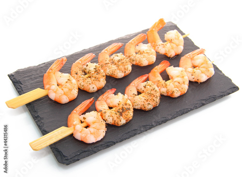 Fotografie Brochettes crevettes
