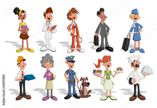 Group of cartoon business people. Professionals.
