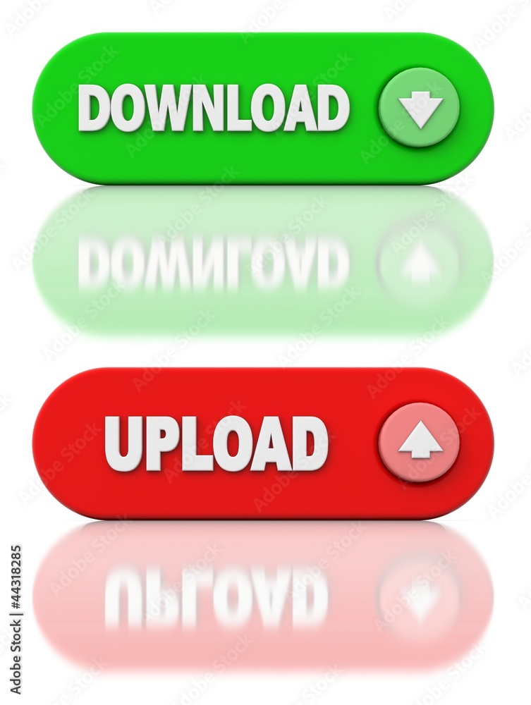 3d buttons set - upload, download 3d buttons set - upload, download