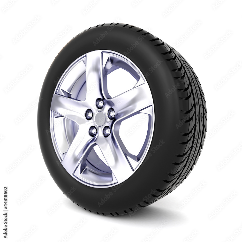 3D tire isolated on white background