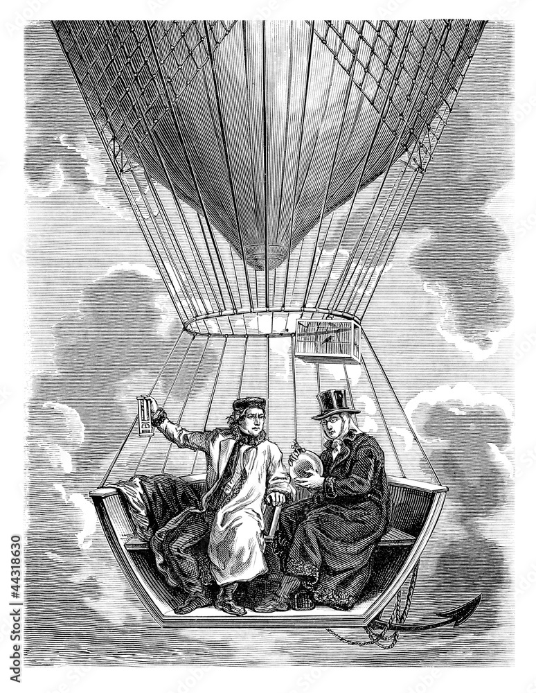 Obraz premium Aerostat - begining 19th century