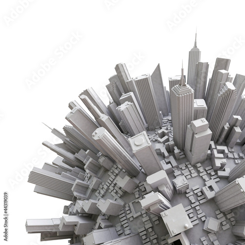 3d city globe - detail