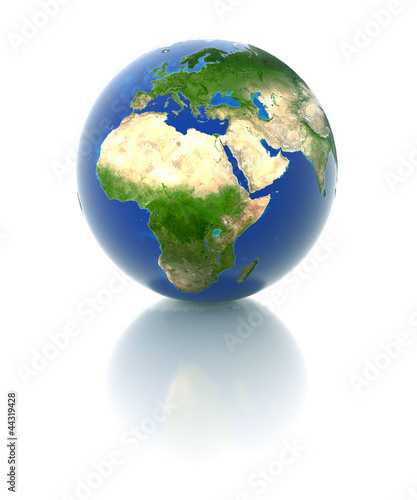 3d globe - europe  africa