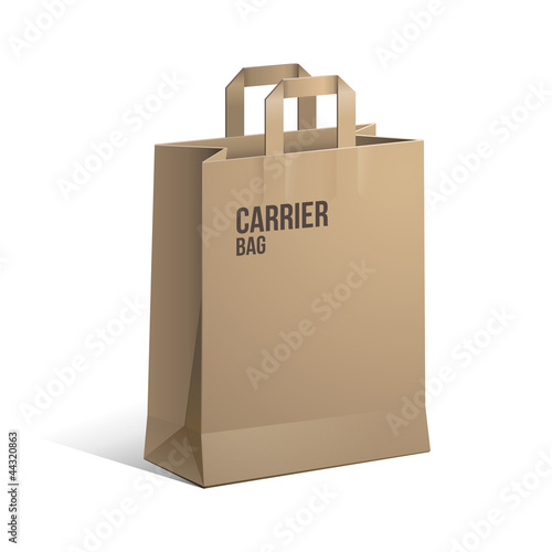 Carrier Paper Bag Brown Empty eps 10