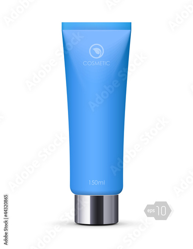 Blue Long Clean Tube Of Cream: Vector Version