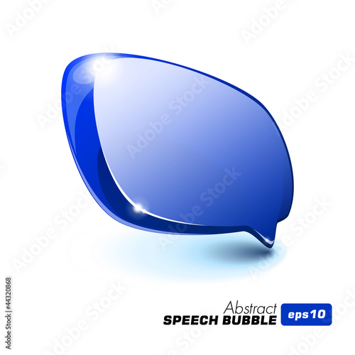 Abstract Glass Speech Bubble Blue