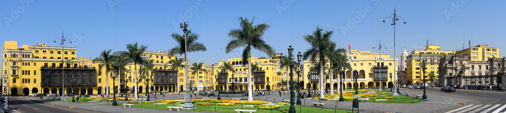 Panorama der Plaza de Armas in LIma