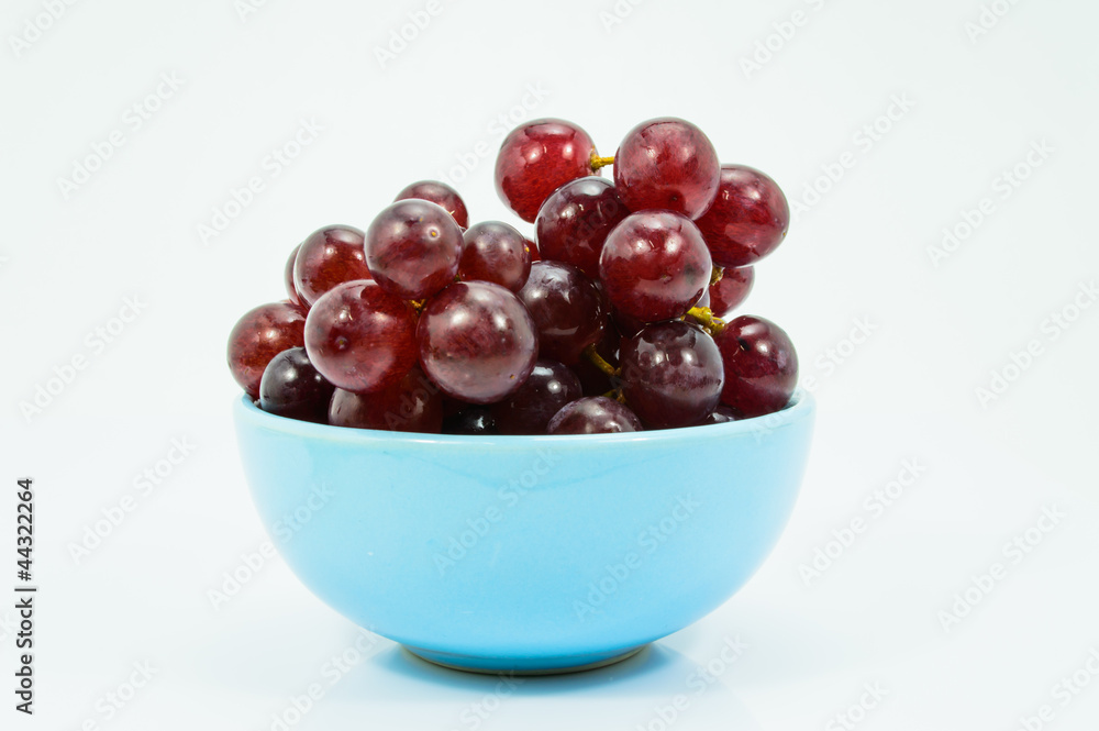 Fresh Grapes in a Blue Ceramic Bowl. Fresh Grapes in a Blue Ceramic Bowl.