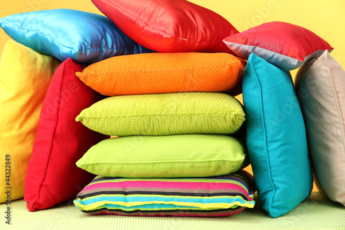 Colorful pillows closeup
