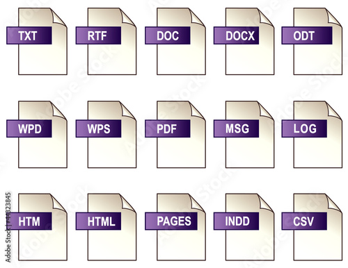 Digital Text File Format Icons