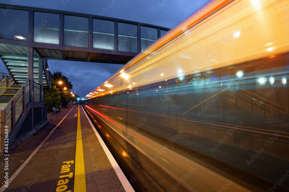 Train station at night