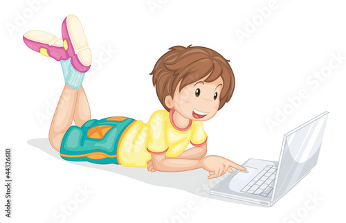 laptop and boy