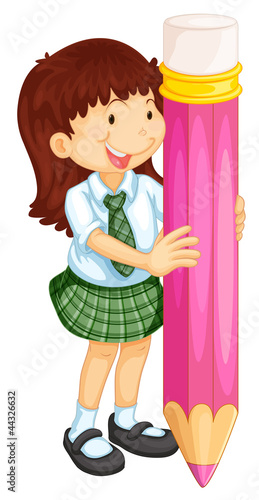 girl with a pencil