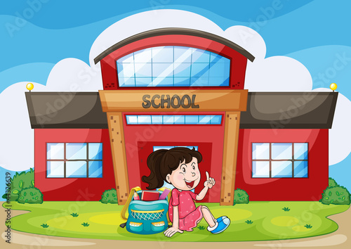 girl infront of school