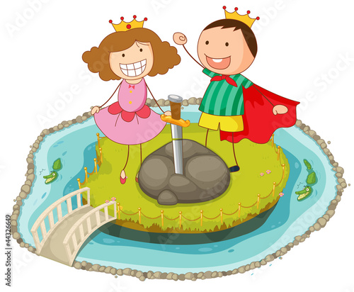 kids playing on island