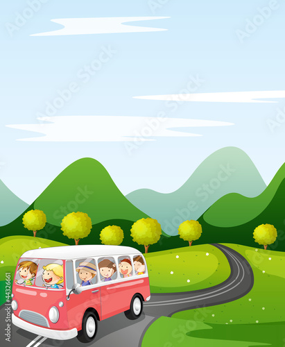 kids in a bus