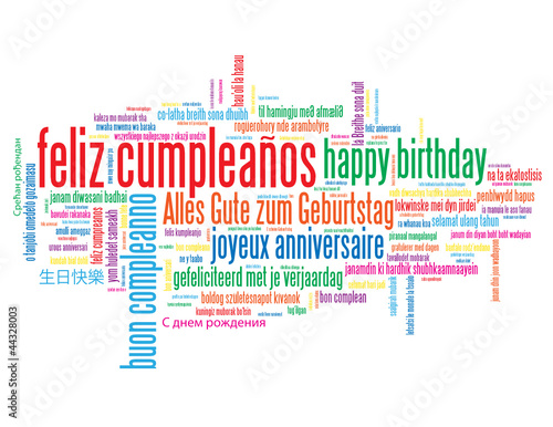 Nube de Palabras "FELIZ CUMPLEAÑOS" (fiesta happy birthbay)