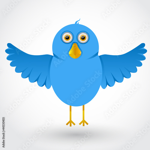 vector blue cartoon bird