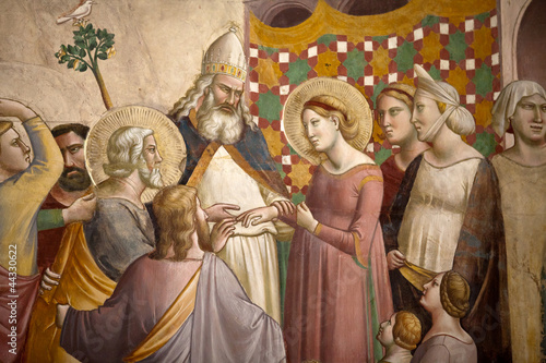 Florence -  Santa Croce: Frescoes in the Baroncelli Chapel. photo