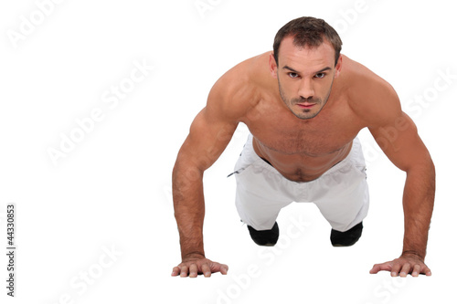 Man performing push-up