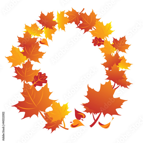 frame of maple autumn leafs