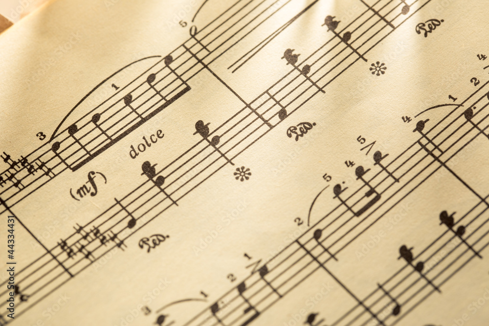 Music notes on paper background Music notes on paper background