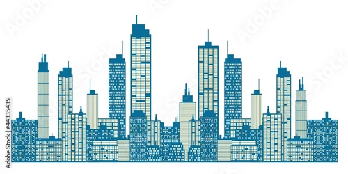 Naklejka na ścianę Panorama miasta