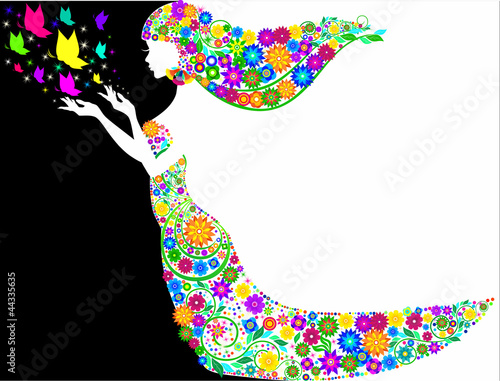 Flower Fairy with butterflies