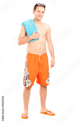 Obraz na plátně Young male in bathing clothes