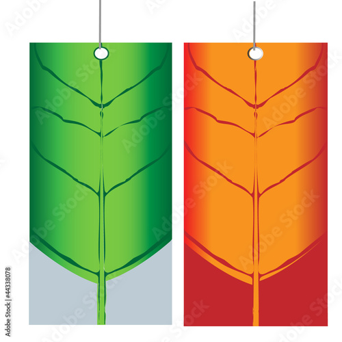 shop label with leaves