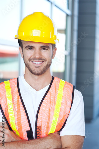 portrait of a happy construction worker